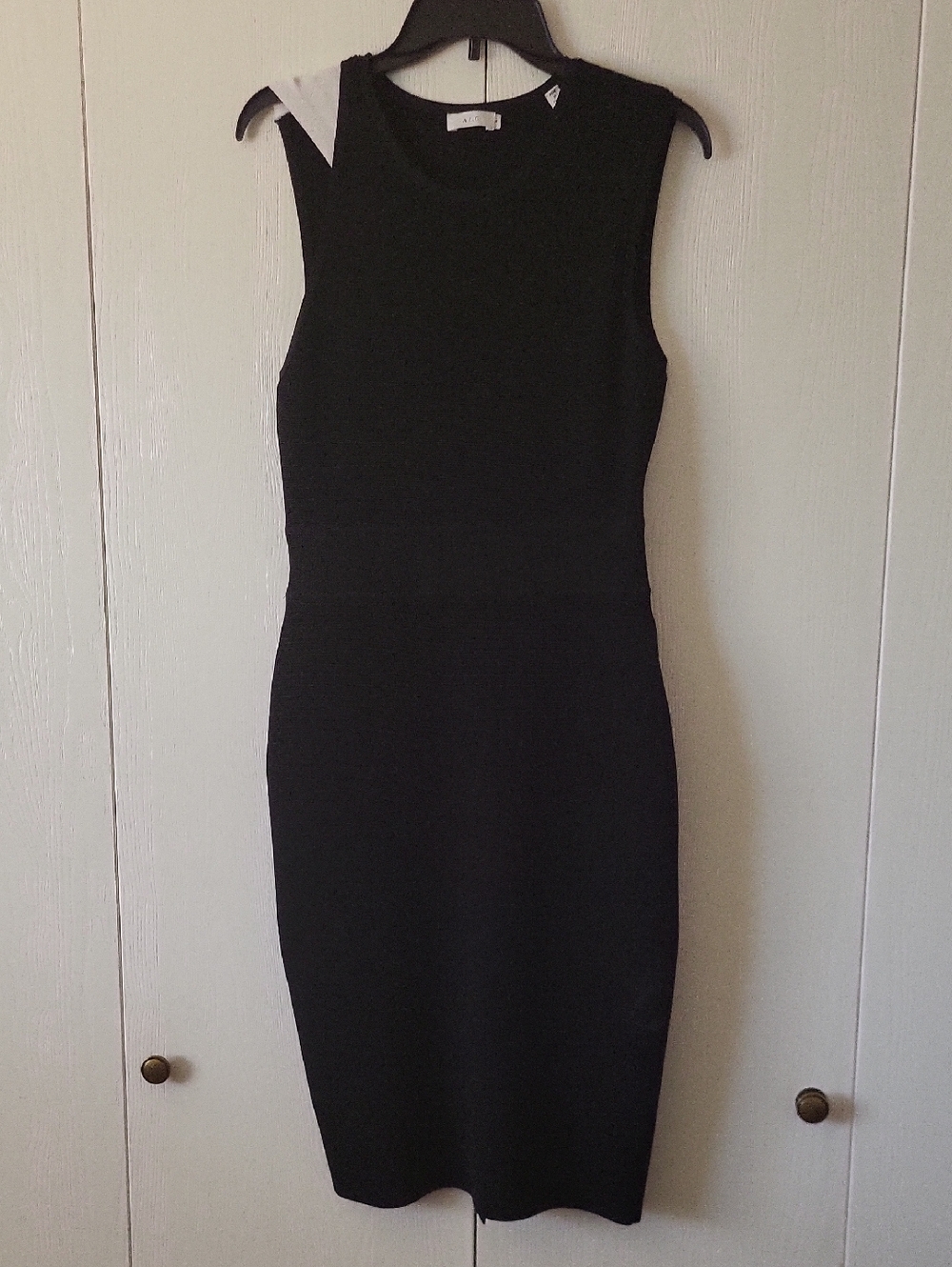A.L.C. Black Sleeveless Midi Sheath Dress